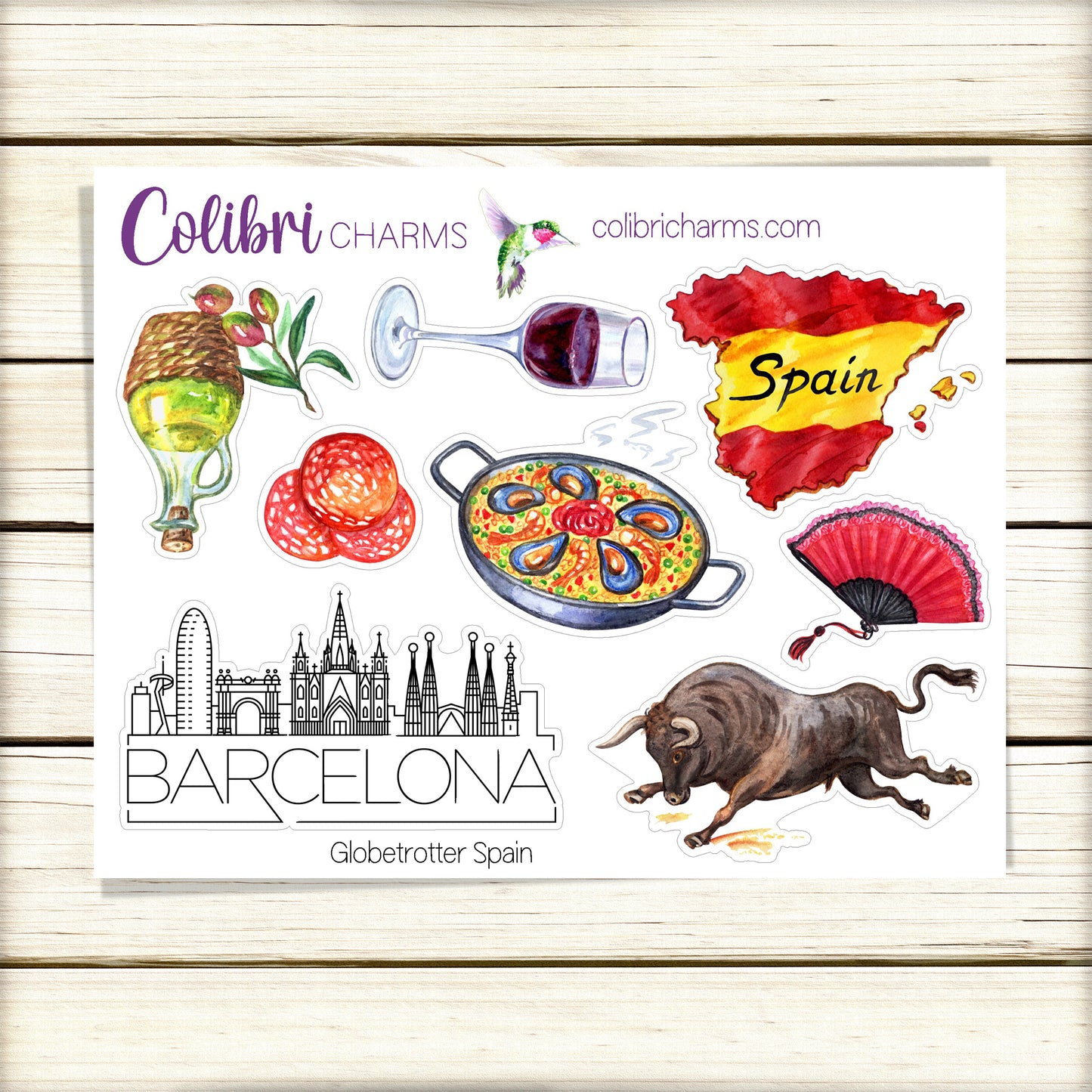 Spain | Travel Journal Stickers | Globetrotter Destination Planner Stickers | Europe Stickers | Seasonal Planner Stickers