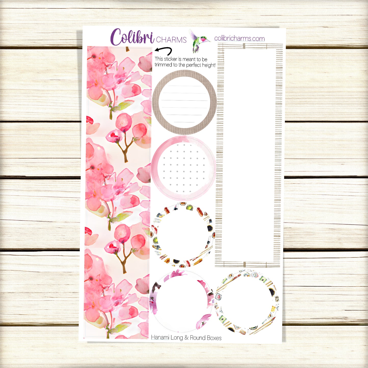 Hanami Box Planner Stickers | Sushi and Sakura Happy Planner Stickers | Spring Seasonal Planner | Cherry Blossoms
