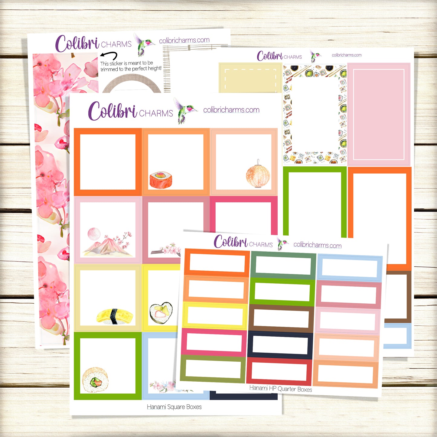 Hanami Box Planner Stickers | Sushi and Sakura Happy Planner Stickers | Spring Seasonal Planner | Cherry Blossoms