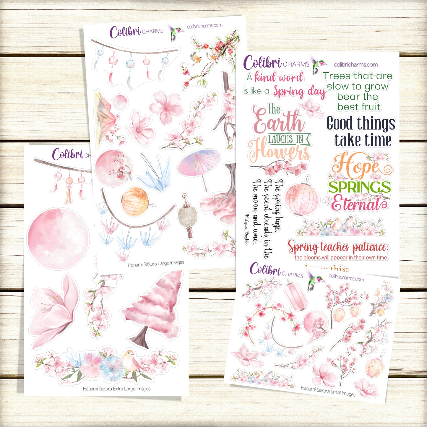 Sakura Planner Stickers | Hanami Deco Stickers | Cherry Blossom Deco Planner Sticker Kit | Spring Seasonal Planner Stickers