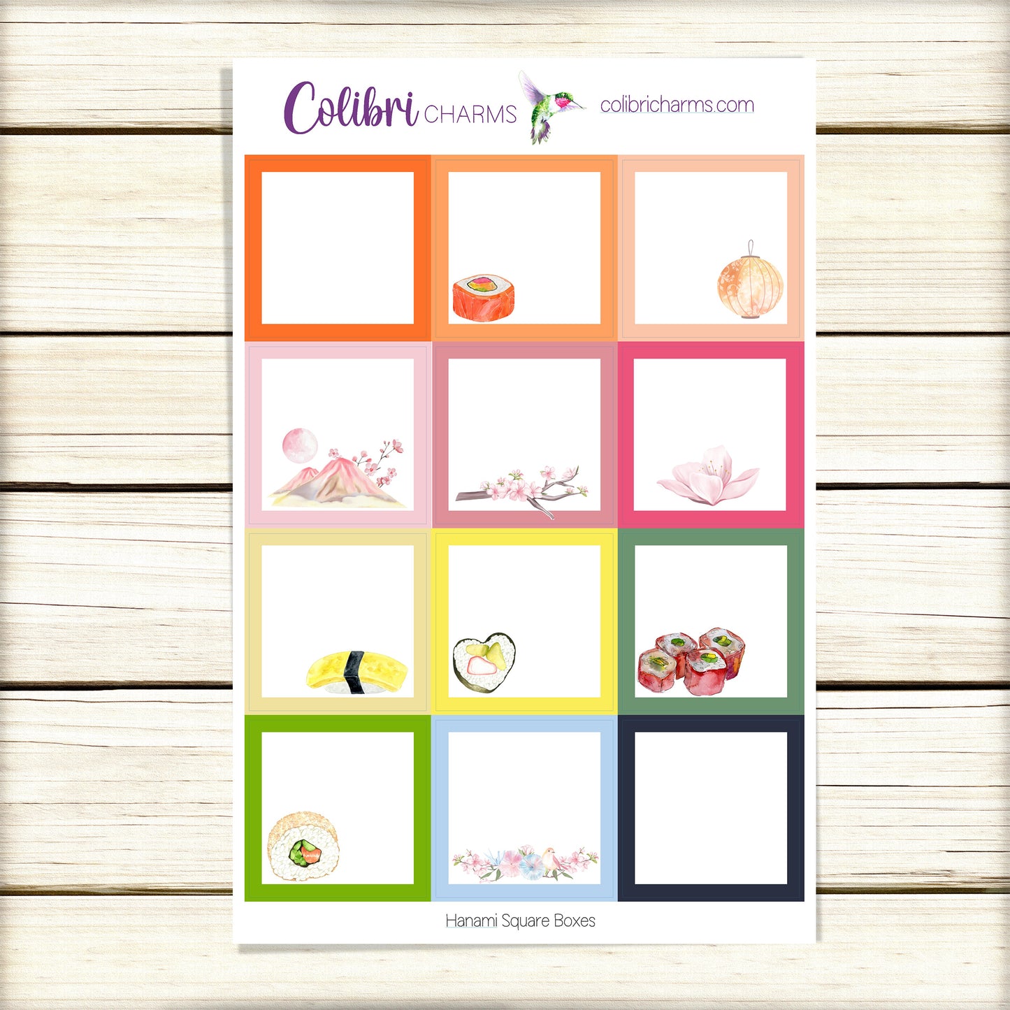 Hanami Box Planner Stickers | Sushi and Sakura Happy Planner Stickers | Spring Seasonal Planner | Cherry Blossoms