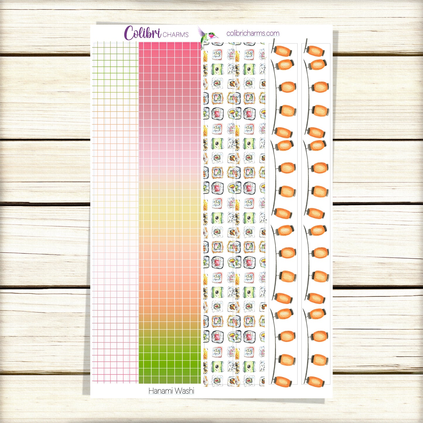 Hanami Washi Strip Stickers | Deco | Japanese Planner Stickers | Sushi Planner Stickers | Cherry Blossom | Sakura