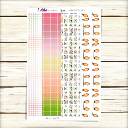 Hanami Washi Strip Stickers | Deco | Japanese Planner Stickers | Sushi Planner Stickers | Cherry Blossom | Sakura