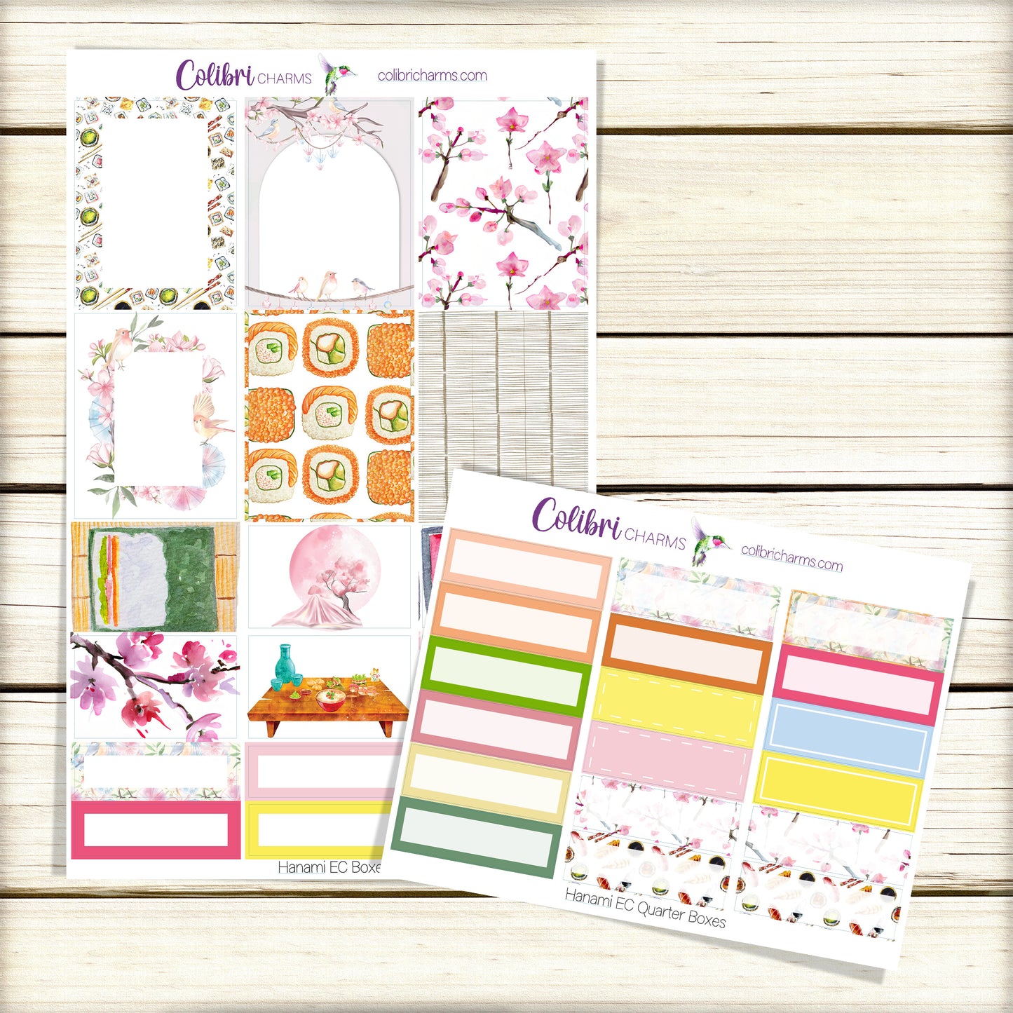 Hanami Box Planner Stickers | Sushi and Sakura Happy Planner Stickers | Spring Seasonal Planner | Cherry Blossoms