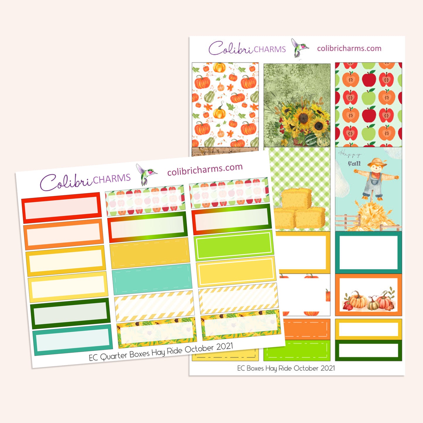 Hay Ride Box Planner Stickers | Autumn Stickers | Harvest Festival Stickers | Happy Planner Stickers | Seasonal Planner Stickers