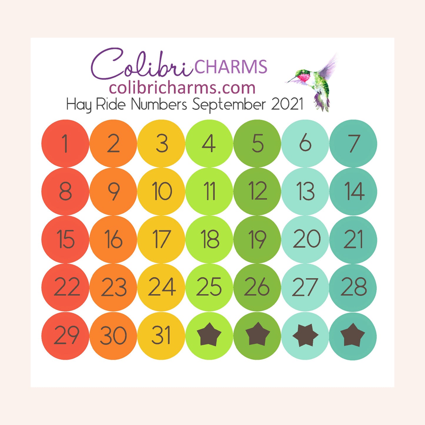 Hay Ride Brushstroke Days of the Week Planner Stickers | Watercolor DOTW Stickers | Number Stickers | Date Dots | Date Stickers