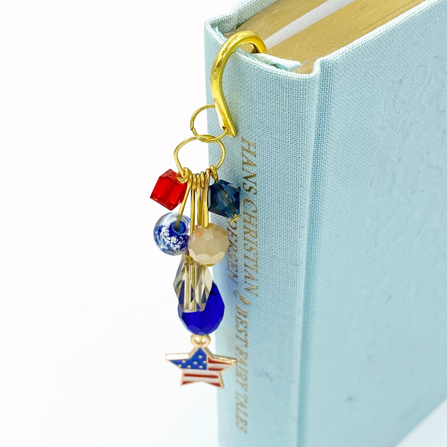 Patriotic Beaded Bookmark | Stocking Stuffer | Perfect Teacher Gift | Book Lover Gift | Avid Reader | USA | American Flag | For Her | Librarian