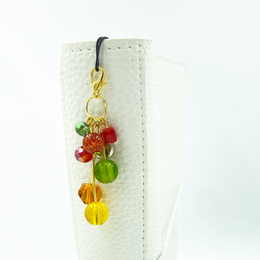 Forest Friends Beaded Planner Charm | Colorful Bead Dangle | Autumn Beaded Chain | Bead Cluster