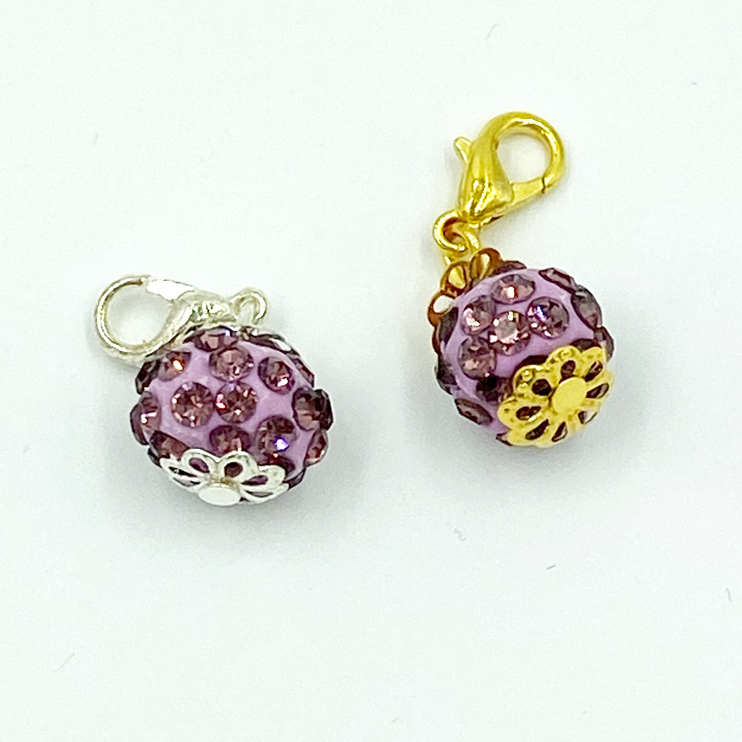 Rhinestone Planner Charms | Sparkly Dangles - Pink, Rose, Navy, Lavender, Black, White, Purple | Beaded Stitch Marker | Progress Keeper