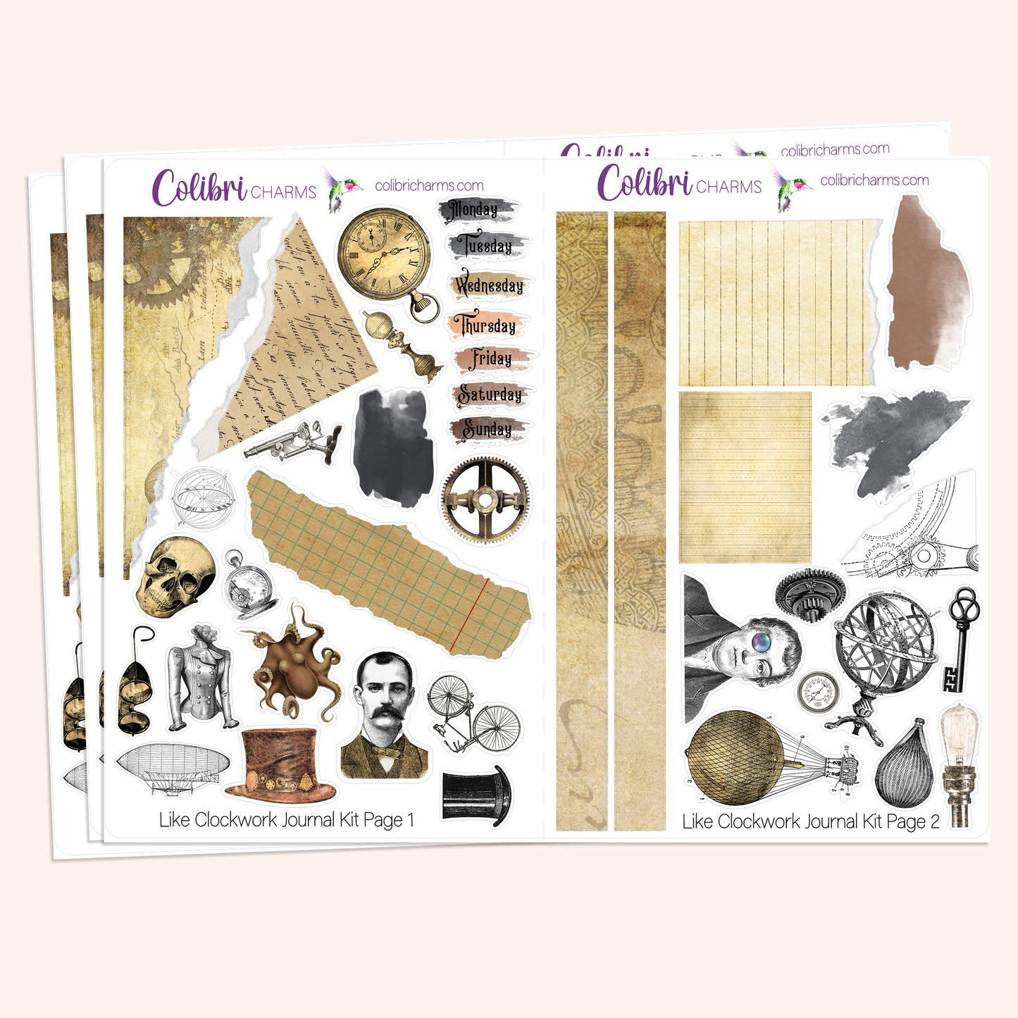 Steampunk Journal Kit | Vintage Decor | Like Clockwork Planner Stickers | Seasonal Planner Stickers | Bullet | Bujo