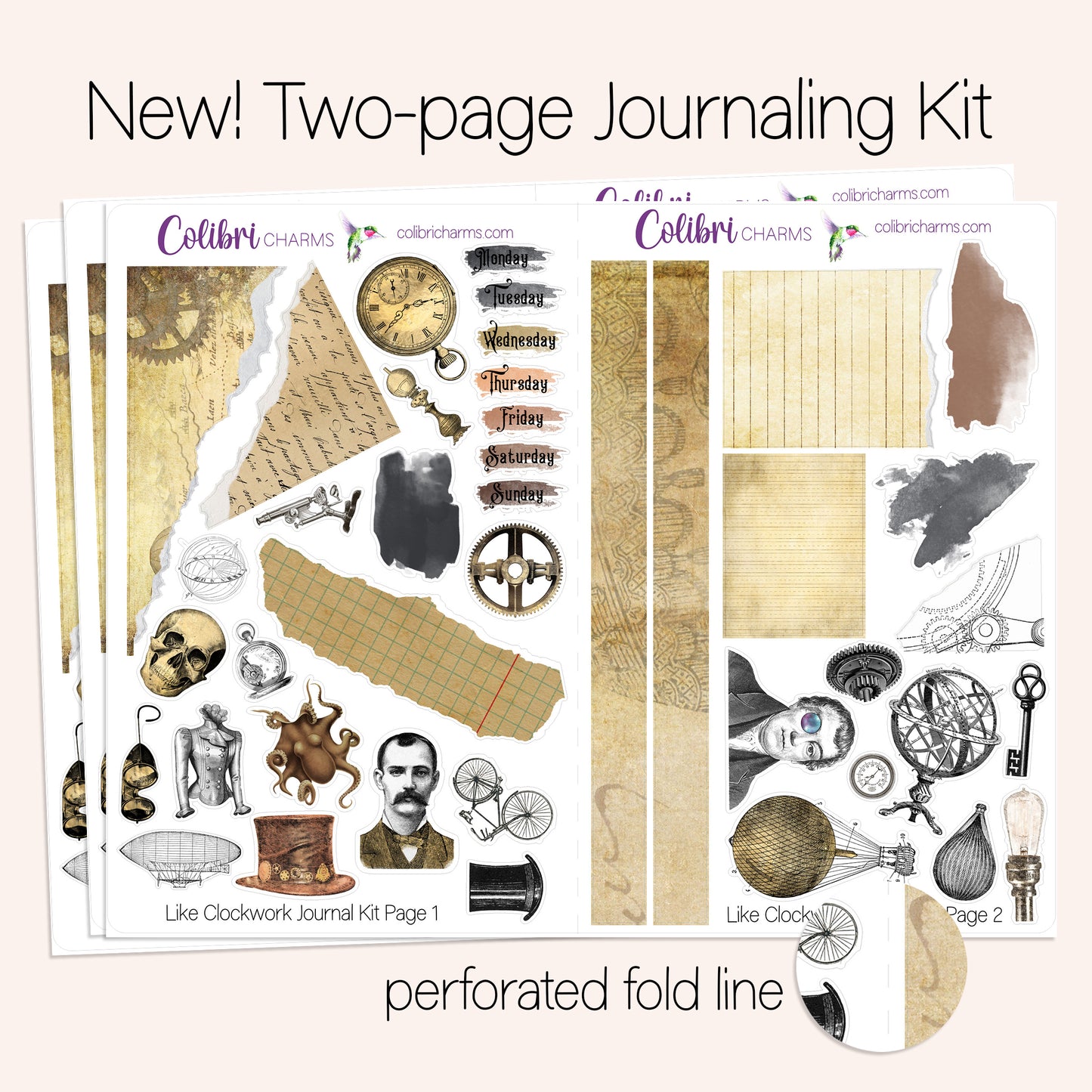 Steampunk Journal Kit | Vintage Decor | Like Clockwork Planner Stickers | Seasonal Planner Stickers | Bullet | Bujo