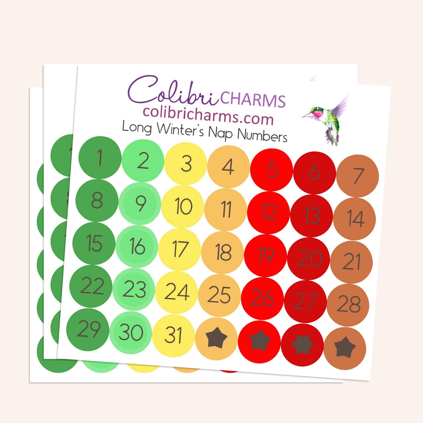 Long Winter's Nap Brushstroke Days of the Week Planner Stickers | Watercolor DOTW Stickers | Number Stickers | Date Dots | Date Stickers