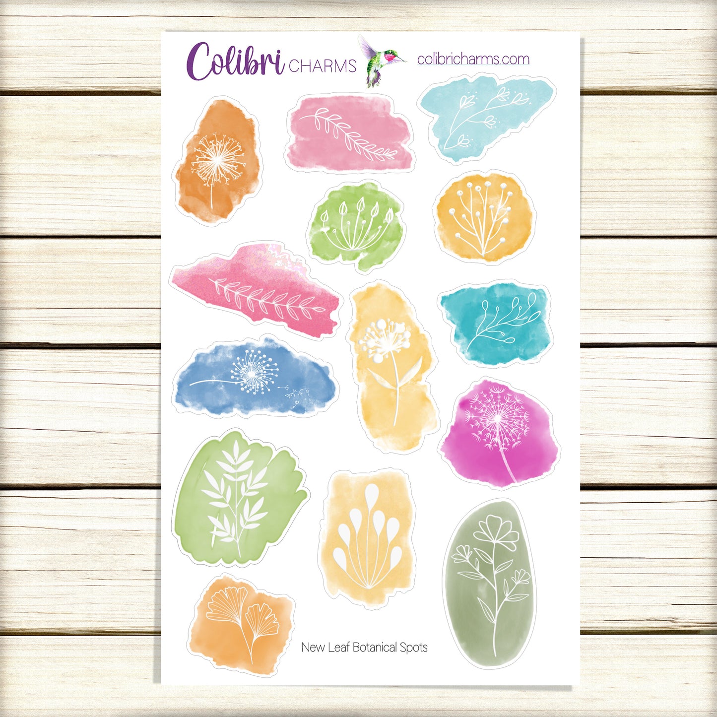 New Leaf Planner Stickers | Watercolor Botanical Deco Stickers | Botanical Planner Sticker Kit | Seasonal Planner Stickers
