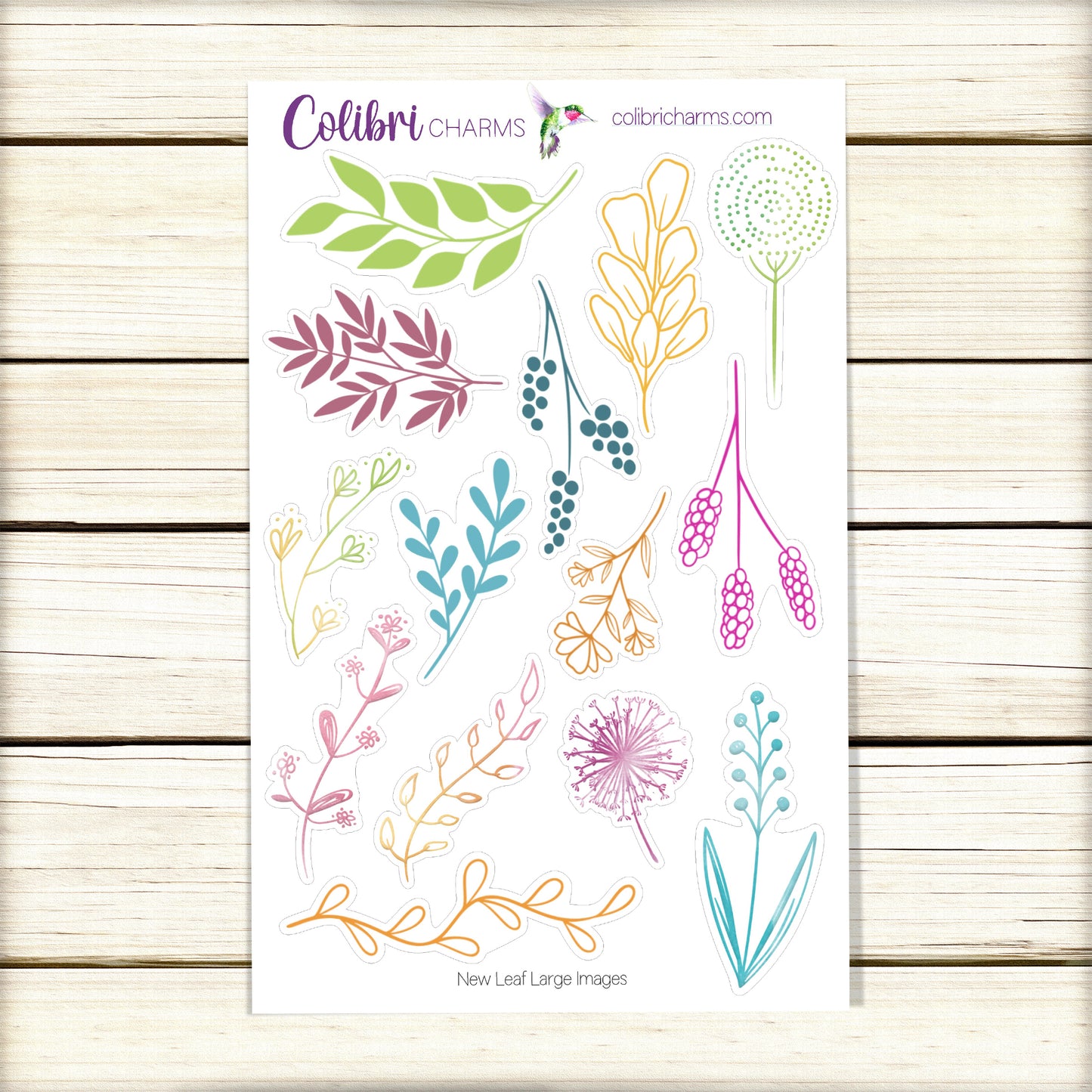 New Leaf Planner Stickers | Watercolor Botanical Deco Stickers | Botanical Planner Sticker Kit | Seasonal Planner Stickers