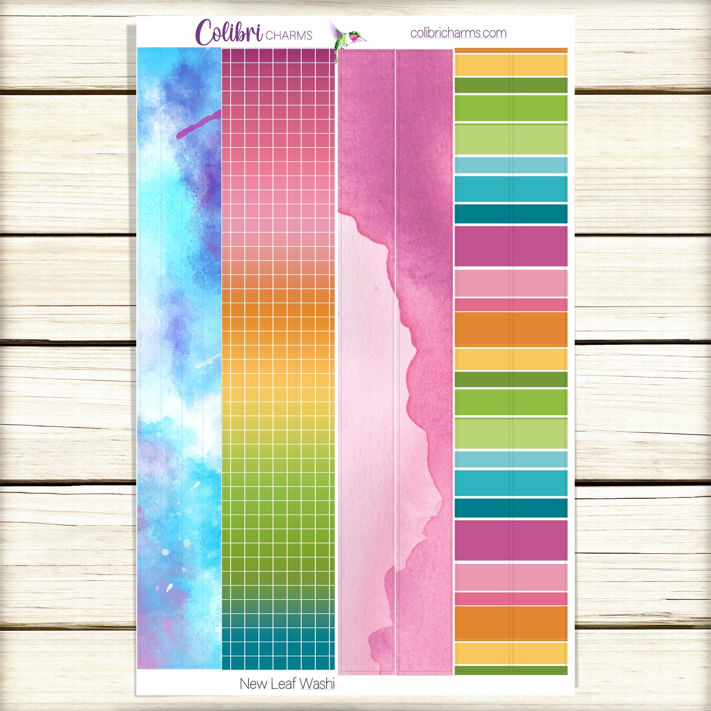 New Leaf Washi Strip Stickers | Watercolor Deco | Botanical Planner Stickers | Seasonal Planner Stickers