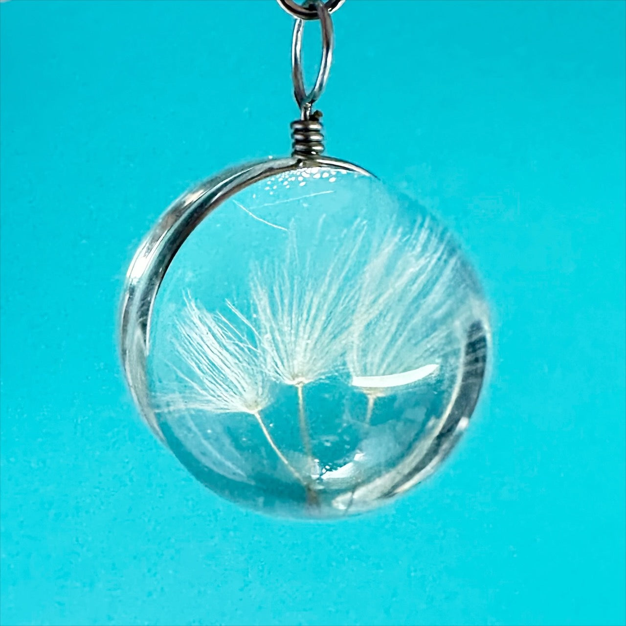 Dandelion Sphere Charm, Flower Sphere Bookmark, Make a Wish Planner Clip