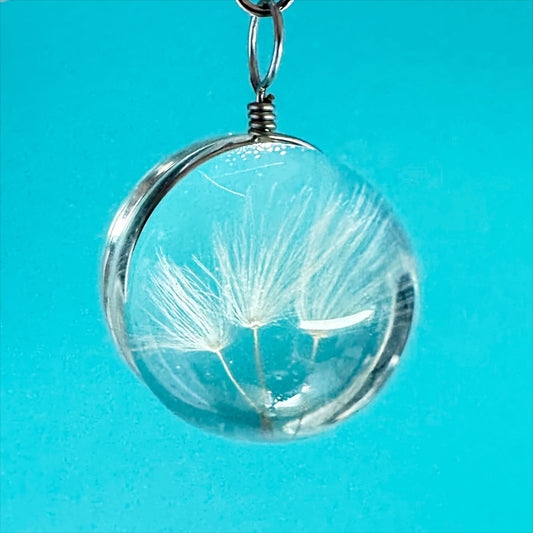 Dandelion Sphere Charm, Flower Sphere Bookmark, Make a Wish Planner Clip