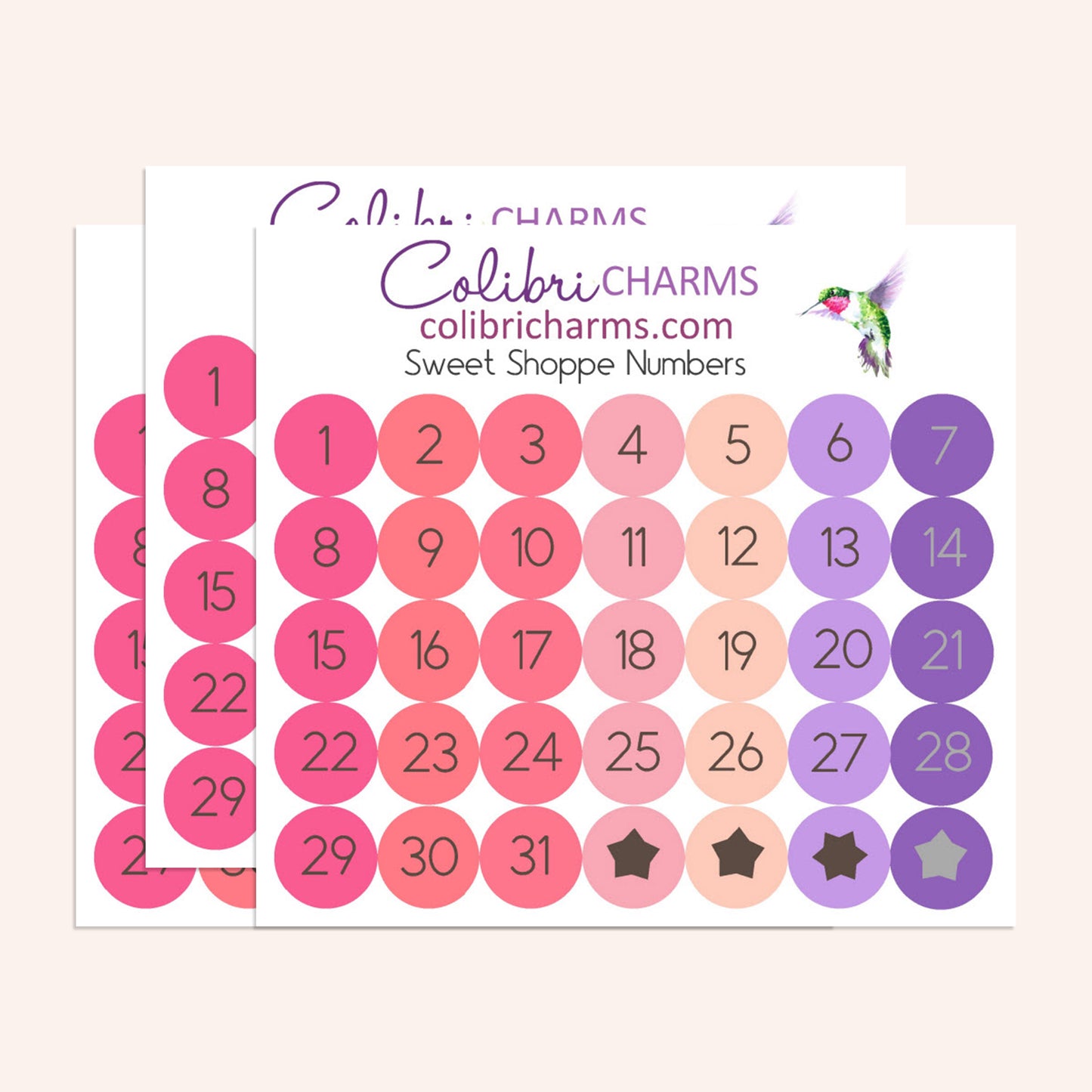 Sweet Shoppe Brushstroke Days of the Week Planner Stickers | Watercolor DOTW Stickers | Number Stickers | Date Dots | Date Stickers