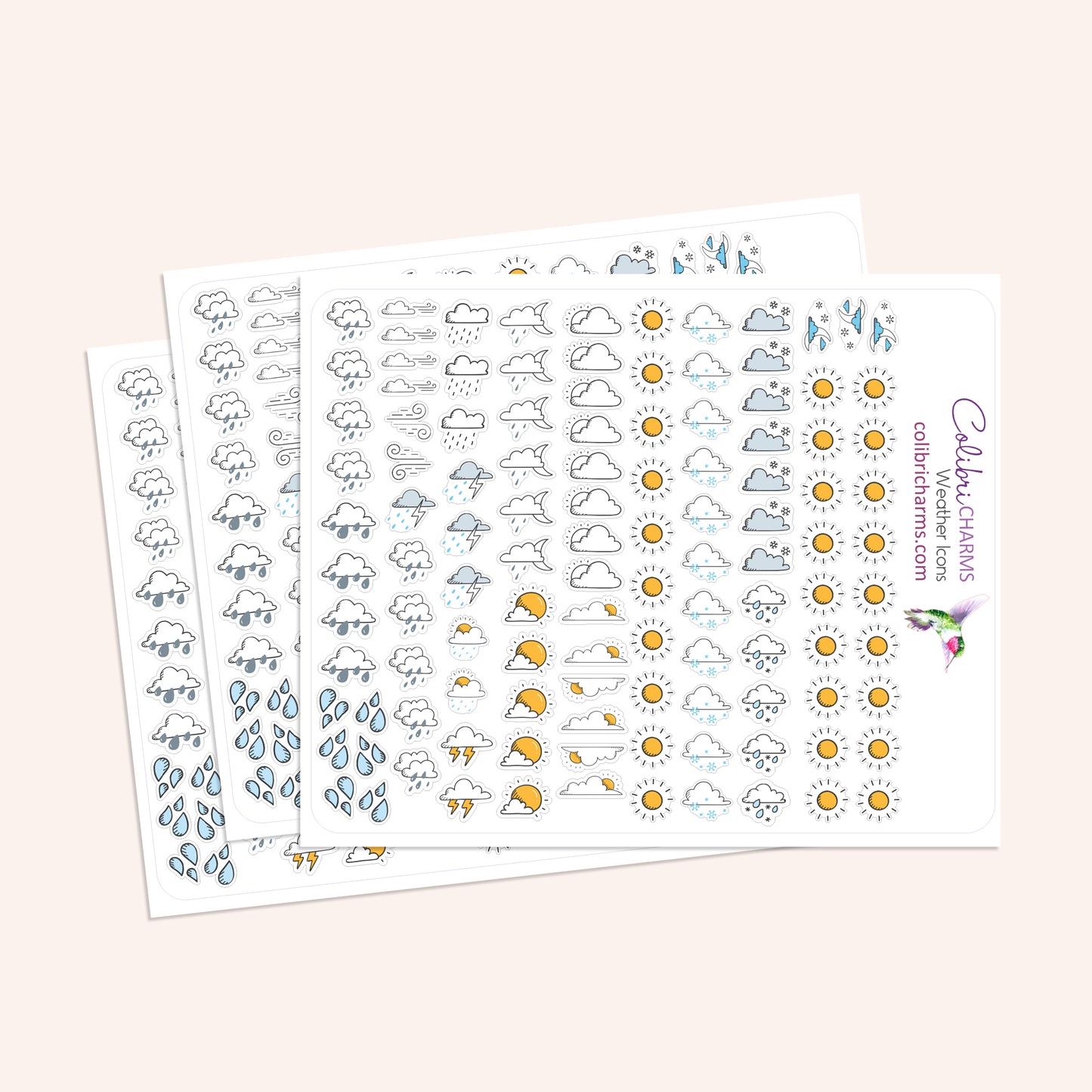 Weather Recording Planner Stickers | Weather Tracker Stickers | Rainy Day Stickers | Seasonal Planner Stickers