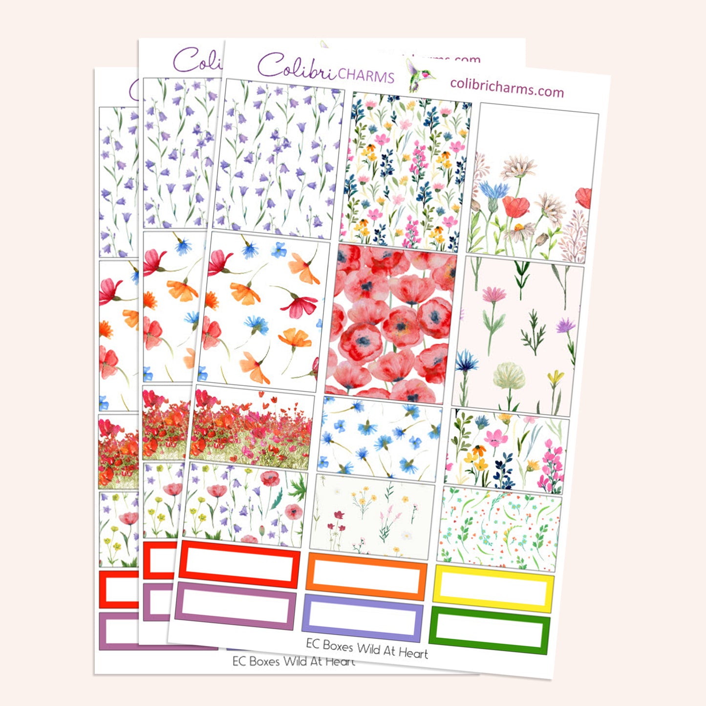 Wild at Heart Box Planner Stickers | Wildflower Stickers | Floral Stickers | Happy Planner Stickers | Seasonal Planner Stickers