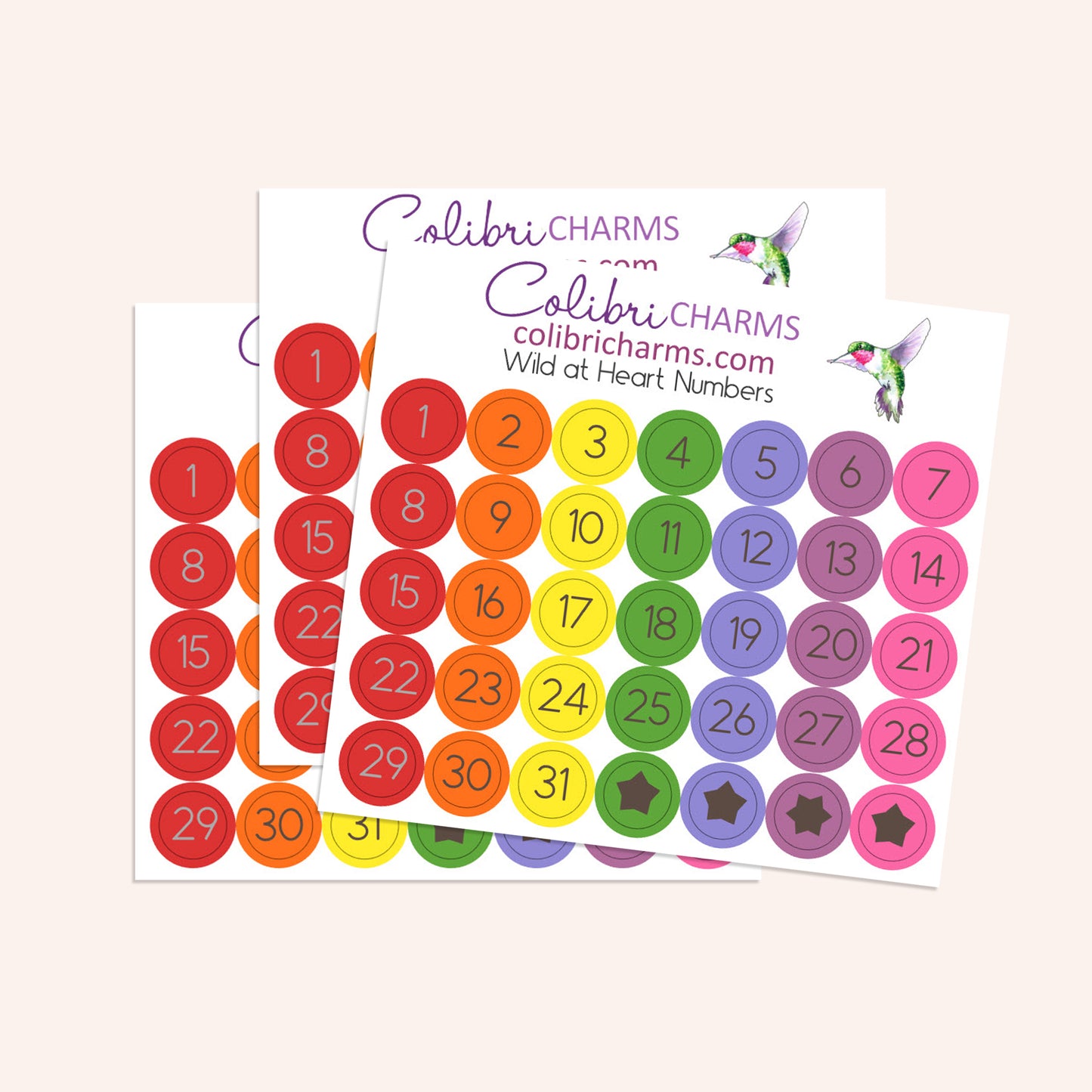 Wild at Heart Brushstroke Days of the Week Planner Stickers | Watercolor DOTW Stickers | Number Stickers | Date Dots | Date Stickers