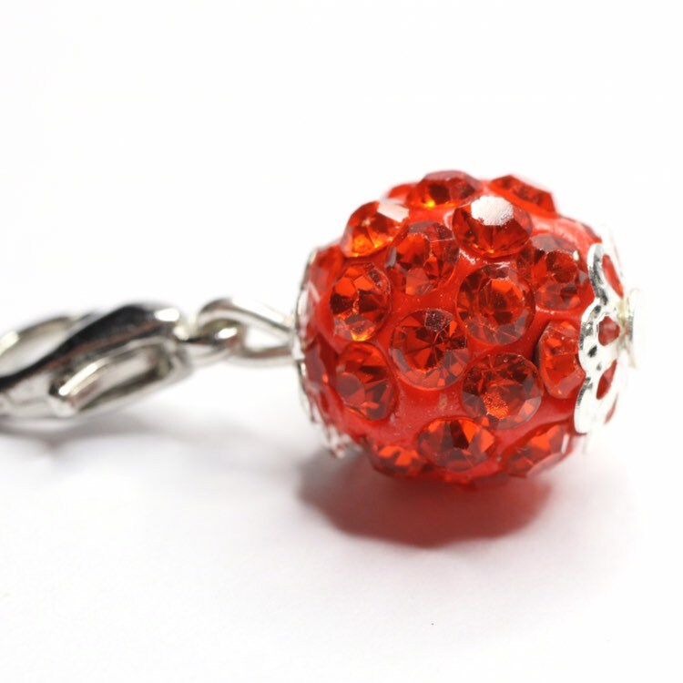 Rhinestone Dangle - Orange