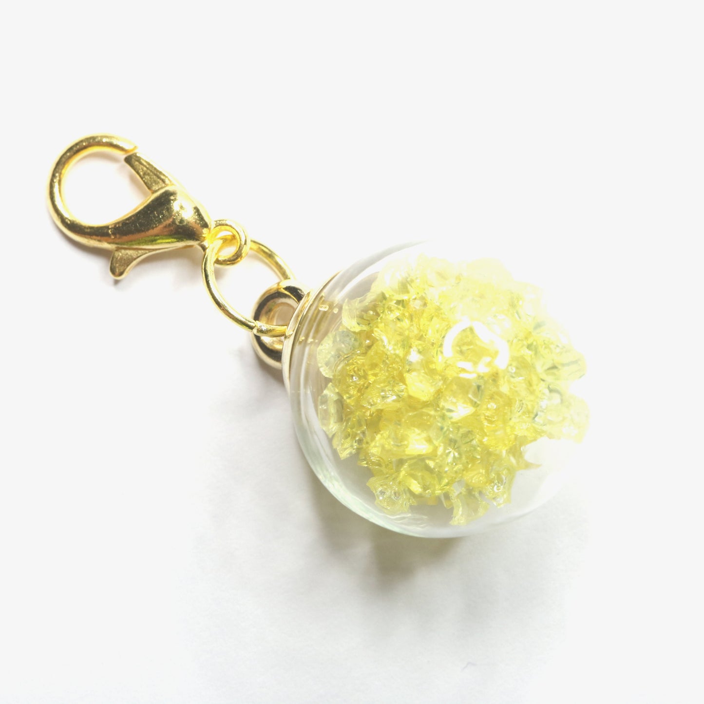 Yellow Planner Charm | Gem Sphere Stitch Marker | Sparkly Progress Keeper