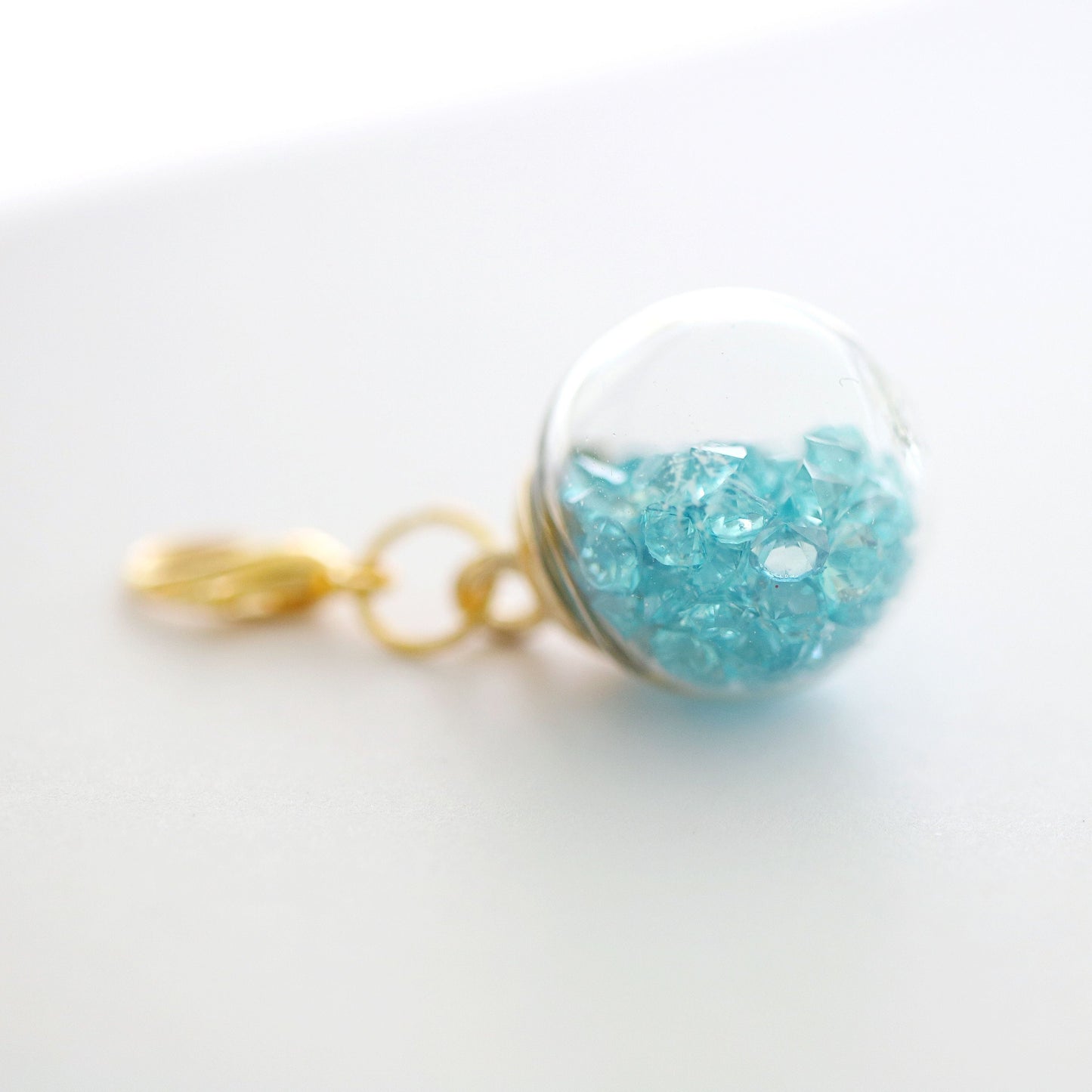 Turquoise Planner Charm | Gem Sphere Stitch Marker | Sparkly Progress Keeper