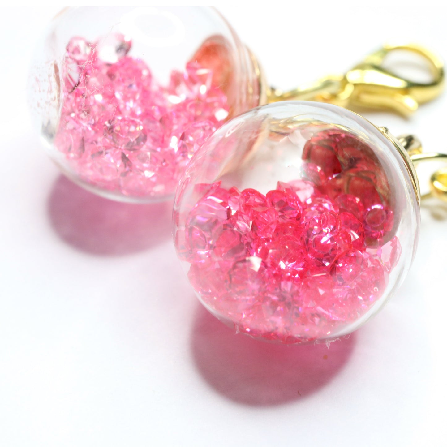 Gem Spheres - Pink and Bright Pink | Sparkle Clip | Gemstone Bookmark