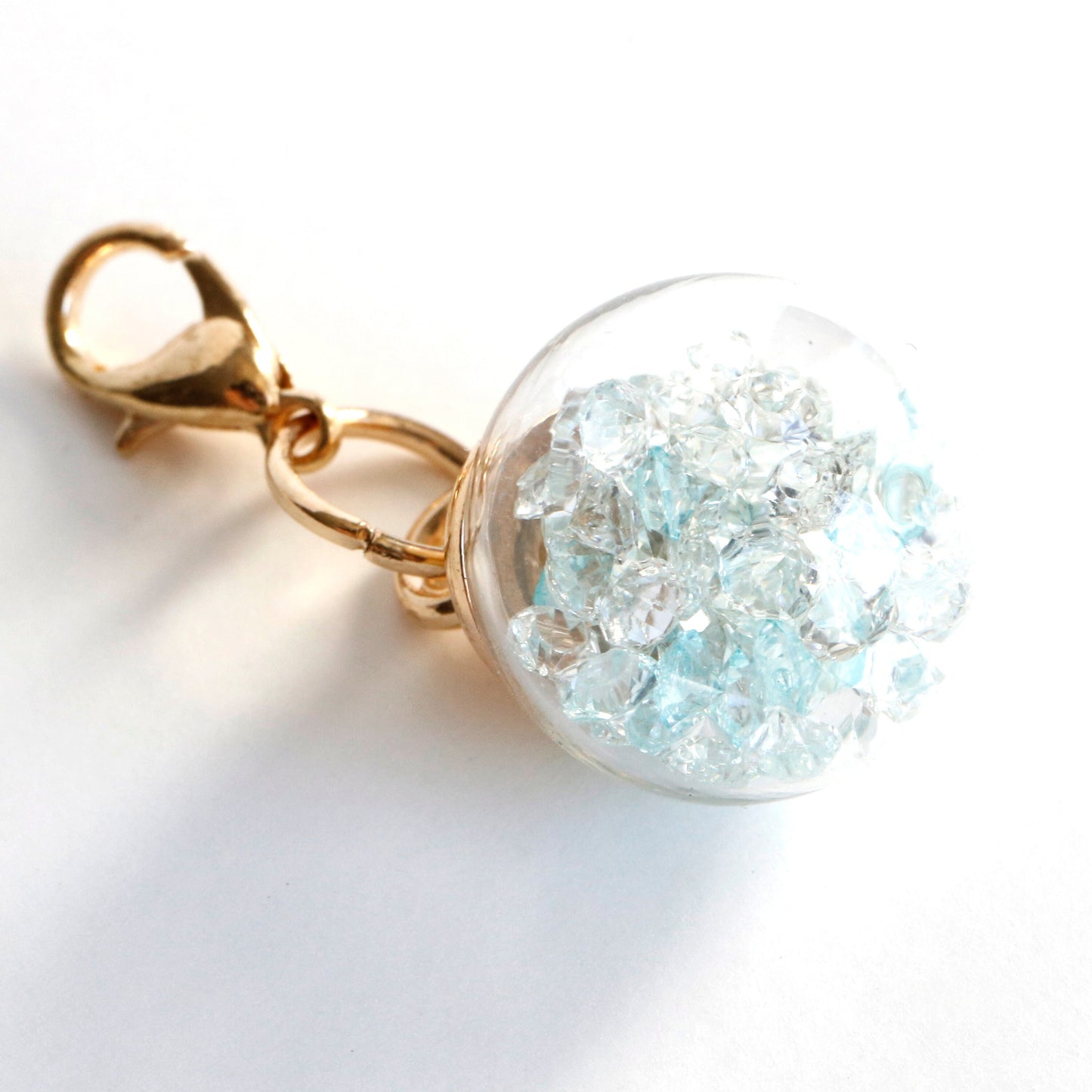 Pale Turquoise Planner Charm | Gem Sphere Stitch Marker | Sparkly Progress Keeper