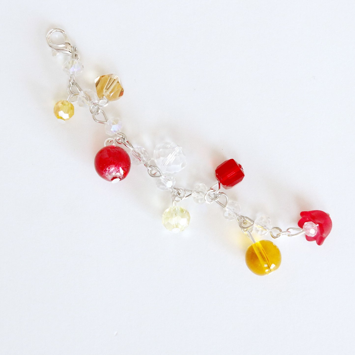 Red & Yellow Planner Bead Chain | Tulip Beaded Charm | Floral Beaded Chain | May 2020