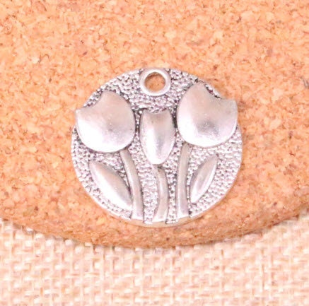 Tulips Disc Charm | Dutch Bookmark | Floral Clip