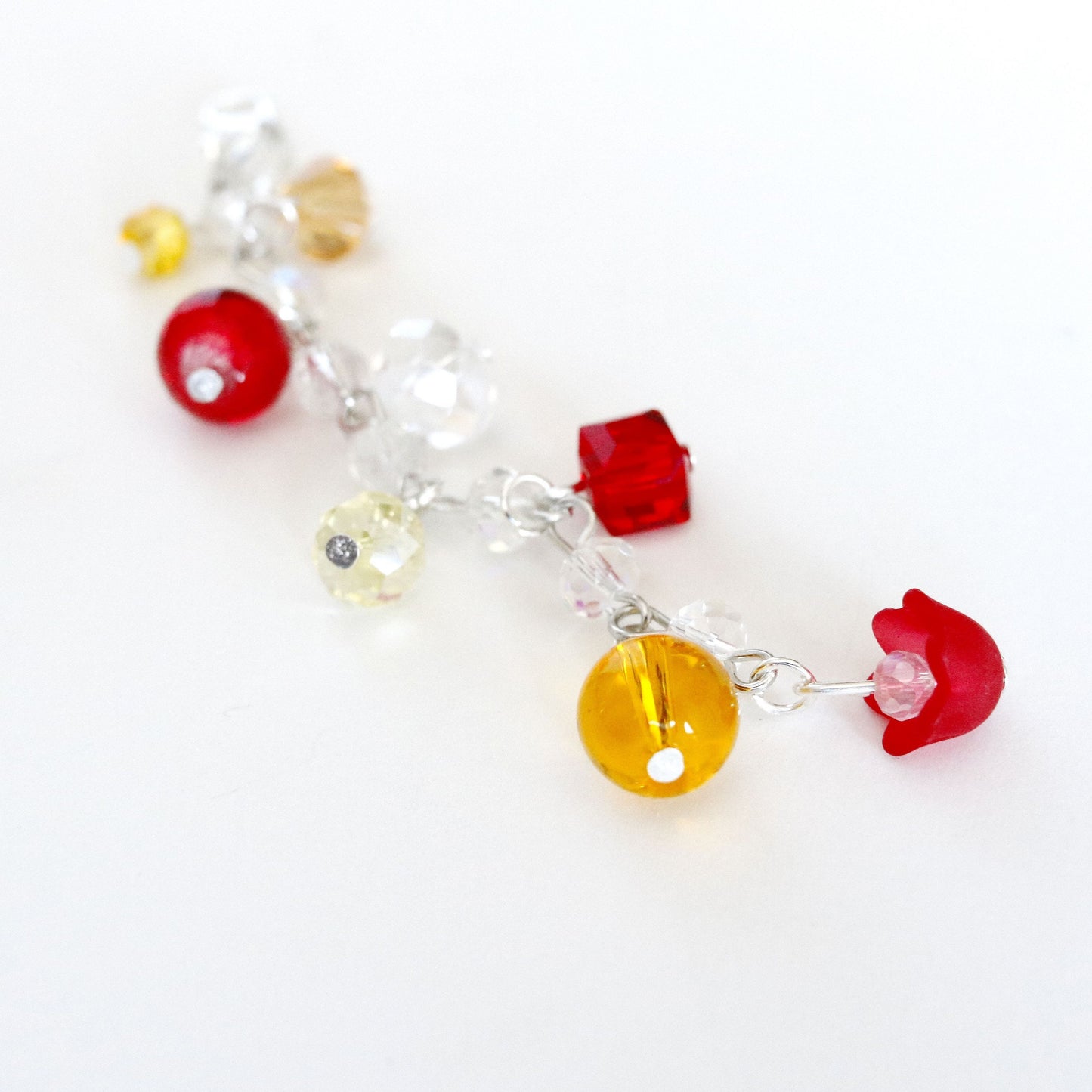 Red & Yellow Planner Bead Chain | Tulip Beaded Charm | Floral Beaded Chain | May 2020