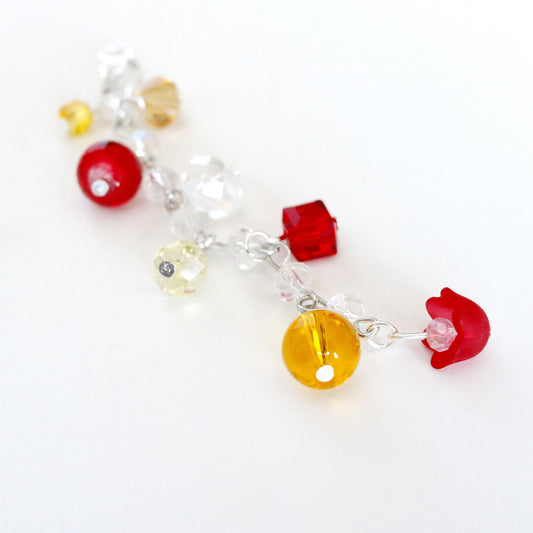 Red & Yellow Planner Bead Chain | Tulip Beaded Charm | Floral Beaded Chain | May 2020