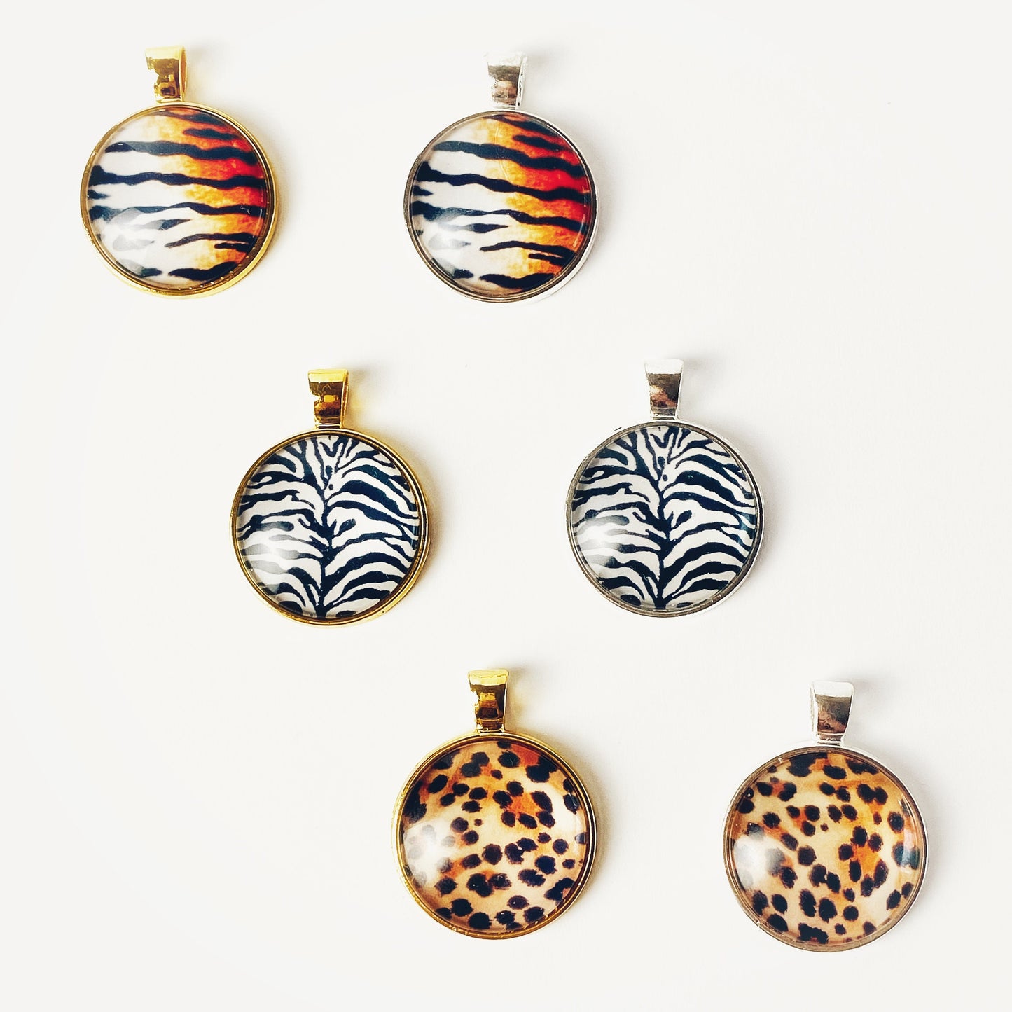 Photorealistic Animal Print 25mm Cabochons, Zebra Clips, Leopard Bookmarks, 1-inch Zoo Charms