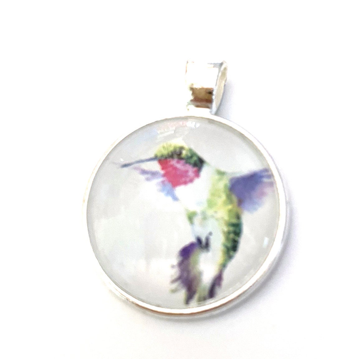 Hummingbird 25mm Cabochon Charm, Calibri Clips, Kalibri Bookmarks, 1-inch Charm