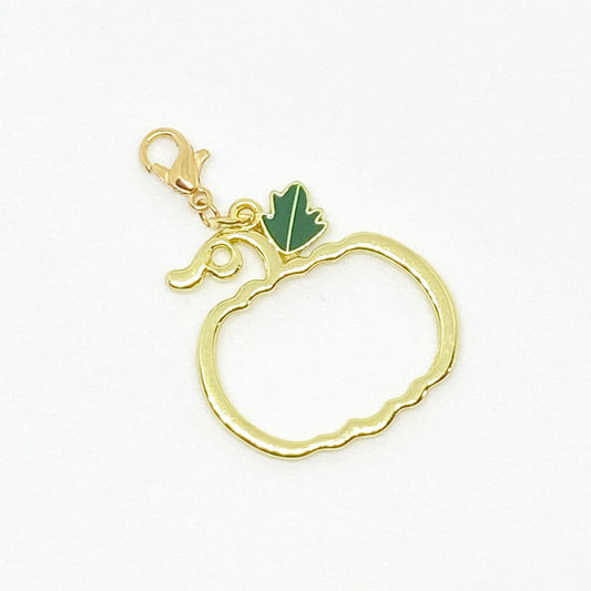 Openwork Pumpkin Charm | Gold Gourd Clip | Autumn Bookmark