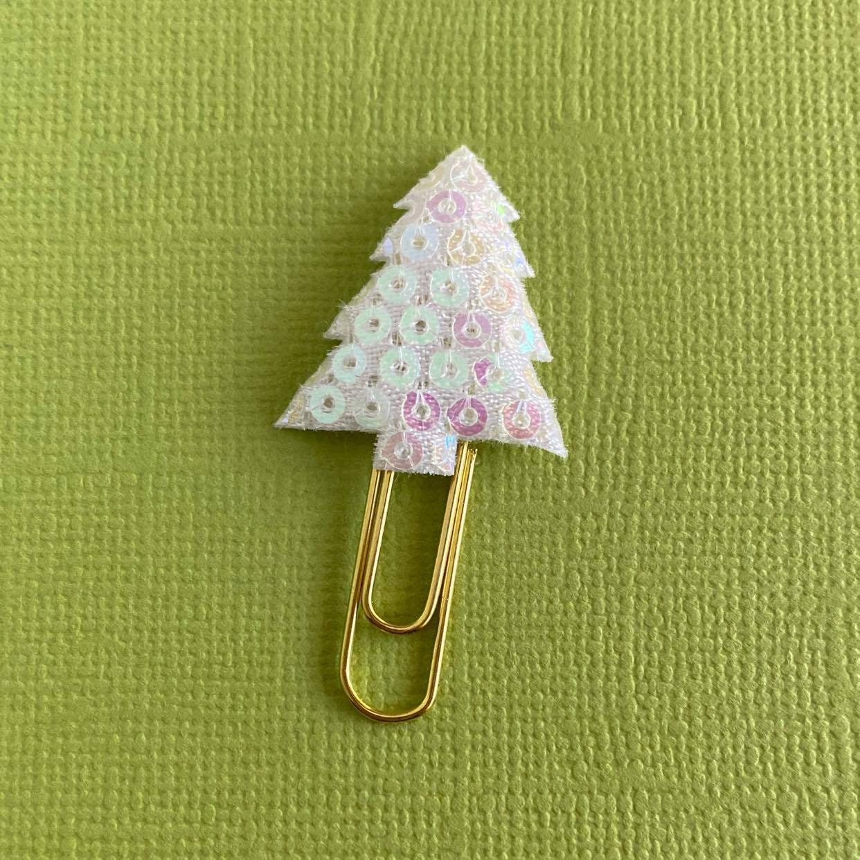 Small Sequined Tree Clips | Christmas Clips | Holiday Clips