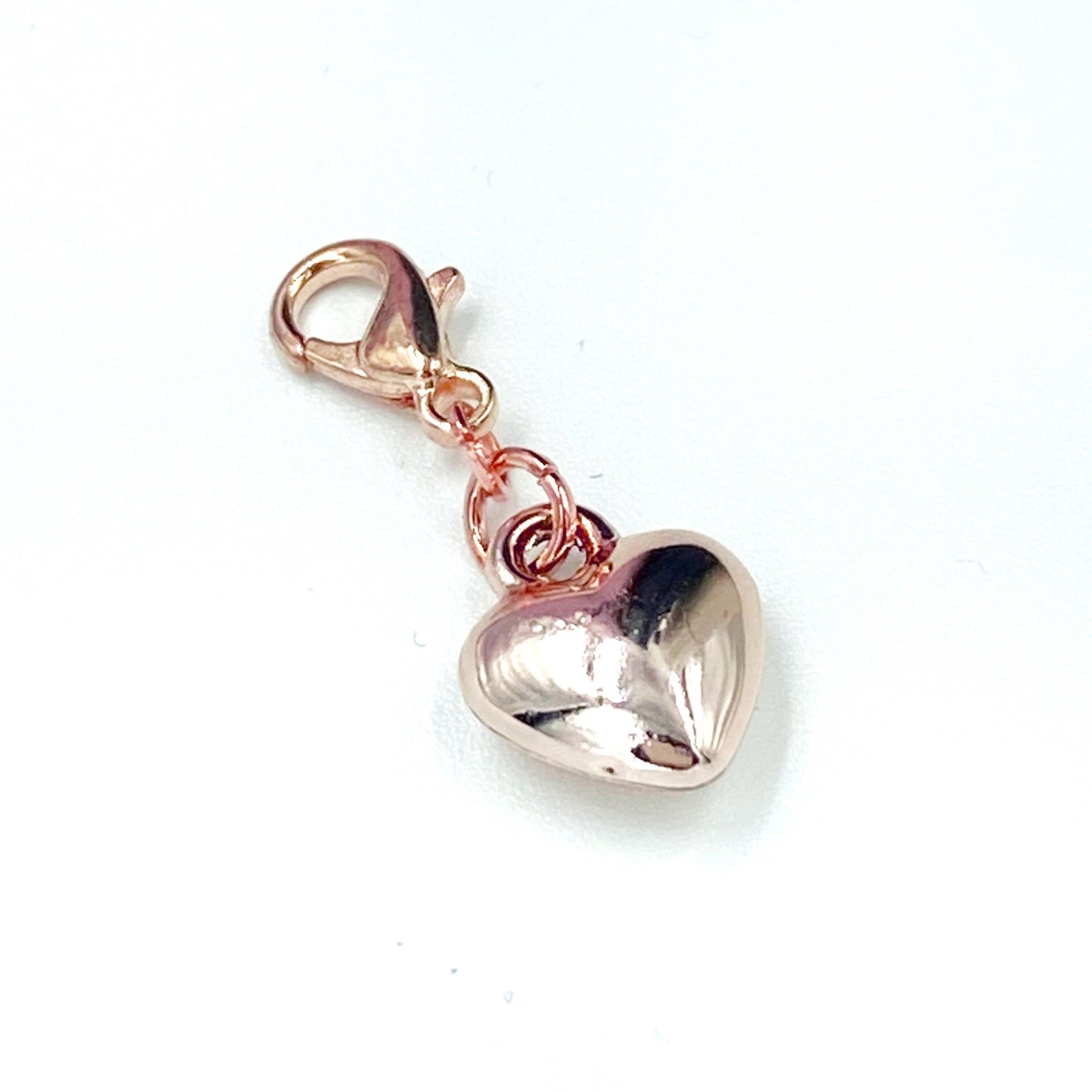 Gold Puffy Heart Charm | Valentine Stitch Marker | Love Progress Keeper