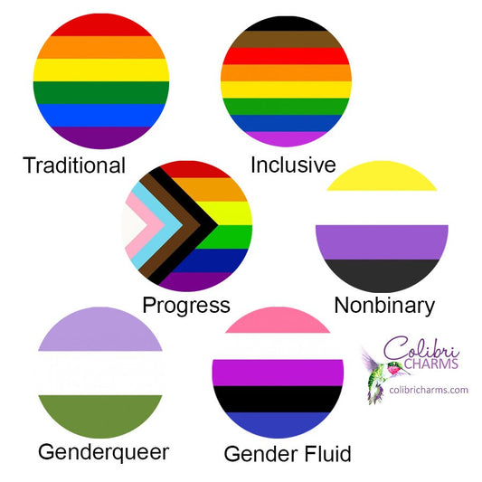 Gay Pride Flag Charms | LGBTQ+ Zipper Pulls | Nonbinary Backpack Charms | Bi Pan Intersex Ace Aro Trans Genderqueer Gender Fluid