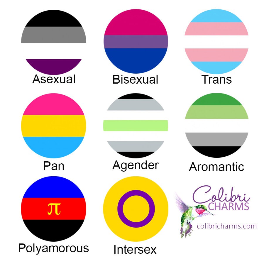 Gay Pride Flag Charms | LGBTQ+ Zipper Pulls | Nonbinary Backpack Charms | Bi Pan Intersex Ace Aro Trans Genderqueer Gender Fluid