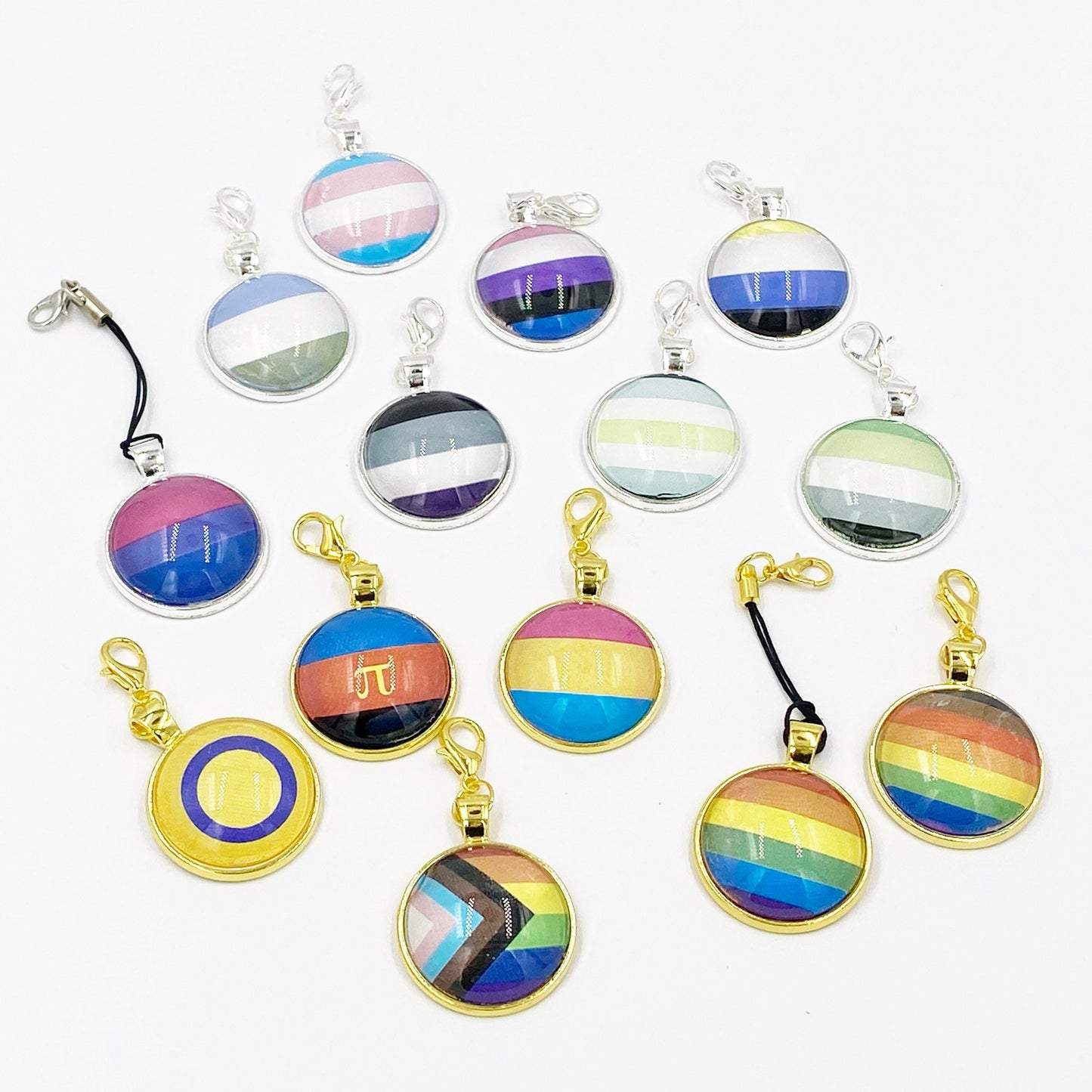 Gay Pride Flag Charms | LGBTQ+ Zipper Pulls | Nonbinary Backpack Charms | Bi Pan Intersex Ace Aro Trans Genderqueer Gender Fluid