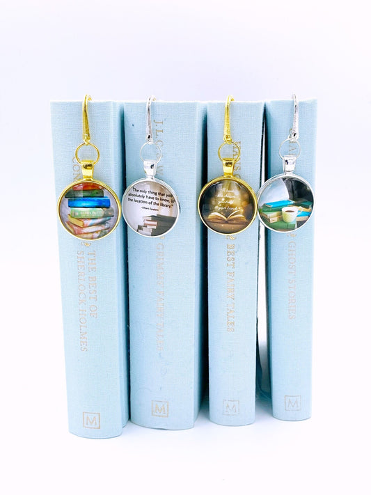 Book Lovers 25mm Cabochons, Reader's Clips, Bookish Bookmarks,  Teacher Gifts Under $10, Mom, Bookworm, Gift for Librarian