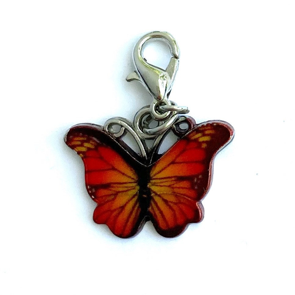 Beautiful Butterfly Charms | Pollinator Bookmark | Butterfly Clip | Enamel Planner Charm