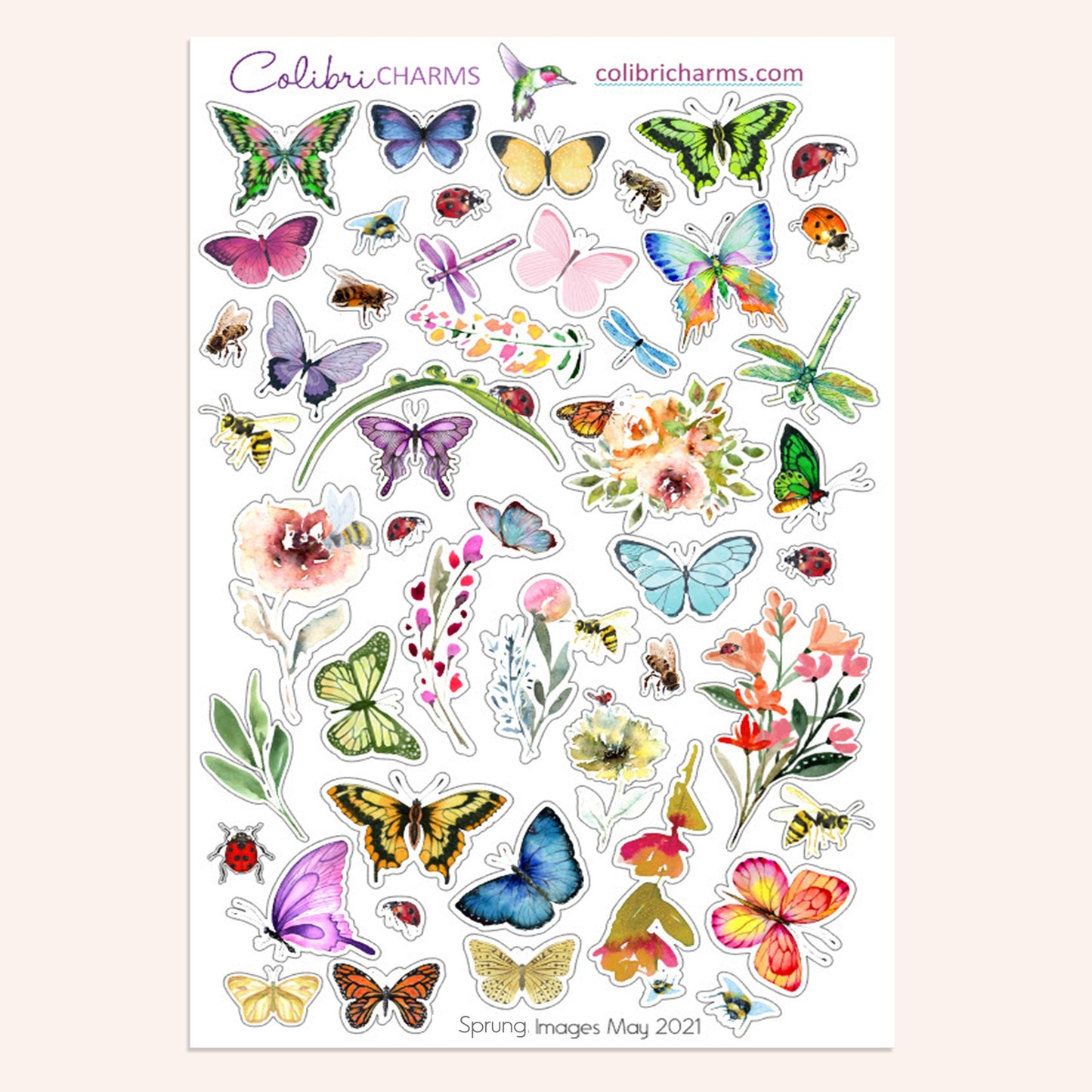 Sprung Planner Stickers | Butterfly Stickers | Ladybug Stickers | Dragonfly Stickers | Bee Stickers | Seasonal Planner Stickers