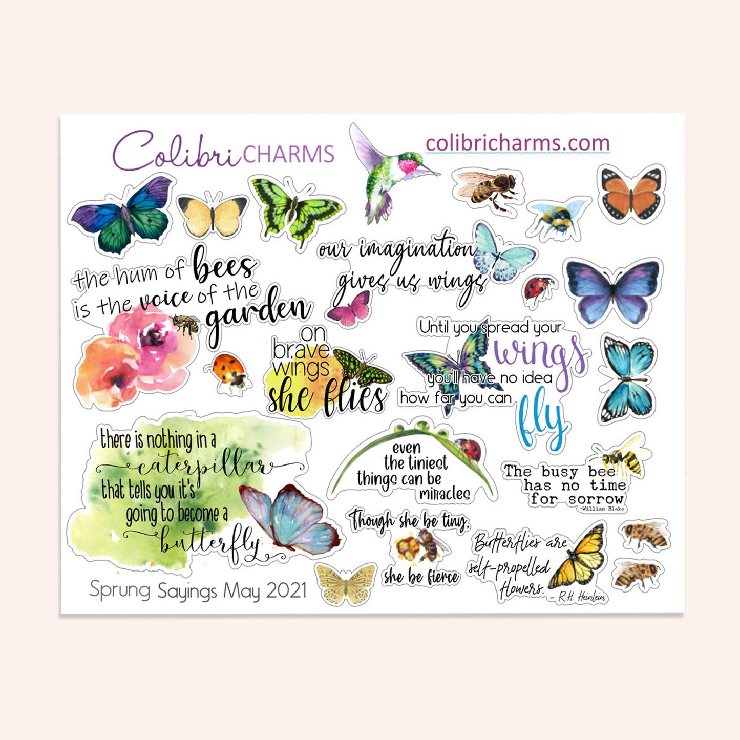 Sprung Planner Stickers | Butterfly Stickers | Ladybug Stickers | Dragonfly Stickers | Bee Stickers | Seasonal Planner Stickers