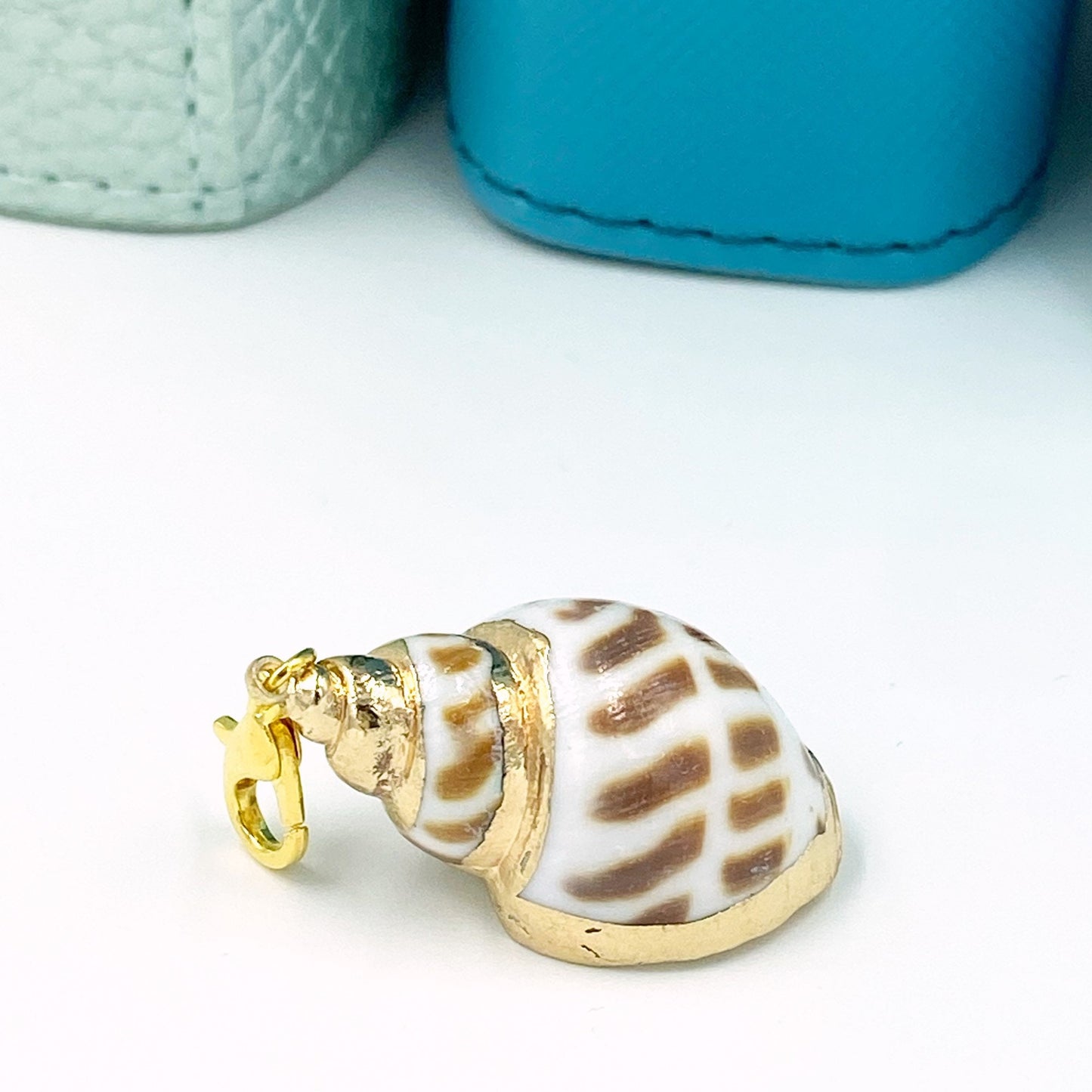 Genuine Seashell Charms | Gold Dipped Sea Shell Bookmark | Whelk Stitch Marker