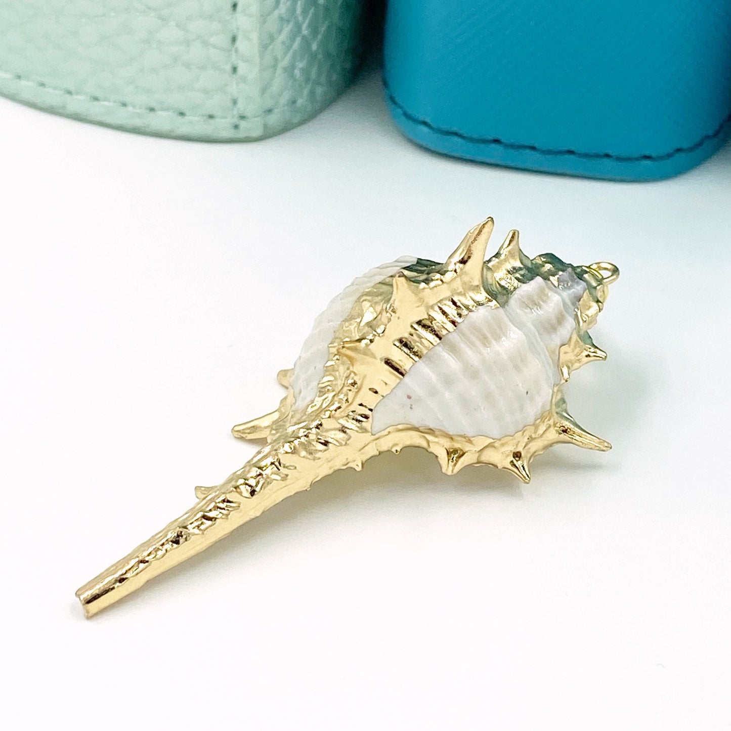Genuine Seashell Charms | Gold Dipped Sea Shell Bookmark | Whelk Stitch Marker