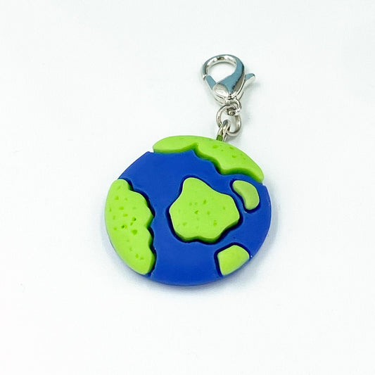 Resin Globe Charm | Earth Day Clip | World Bookmark