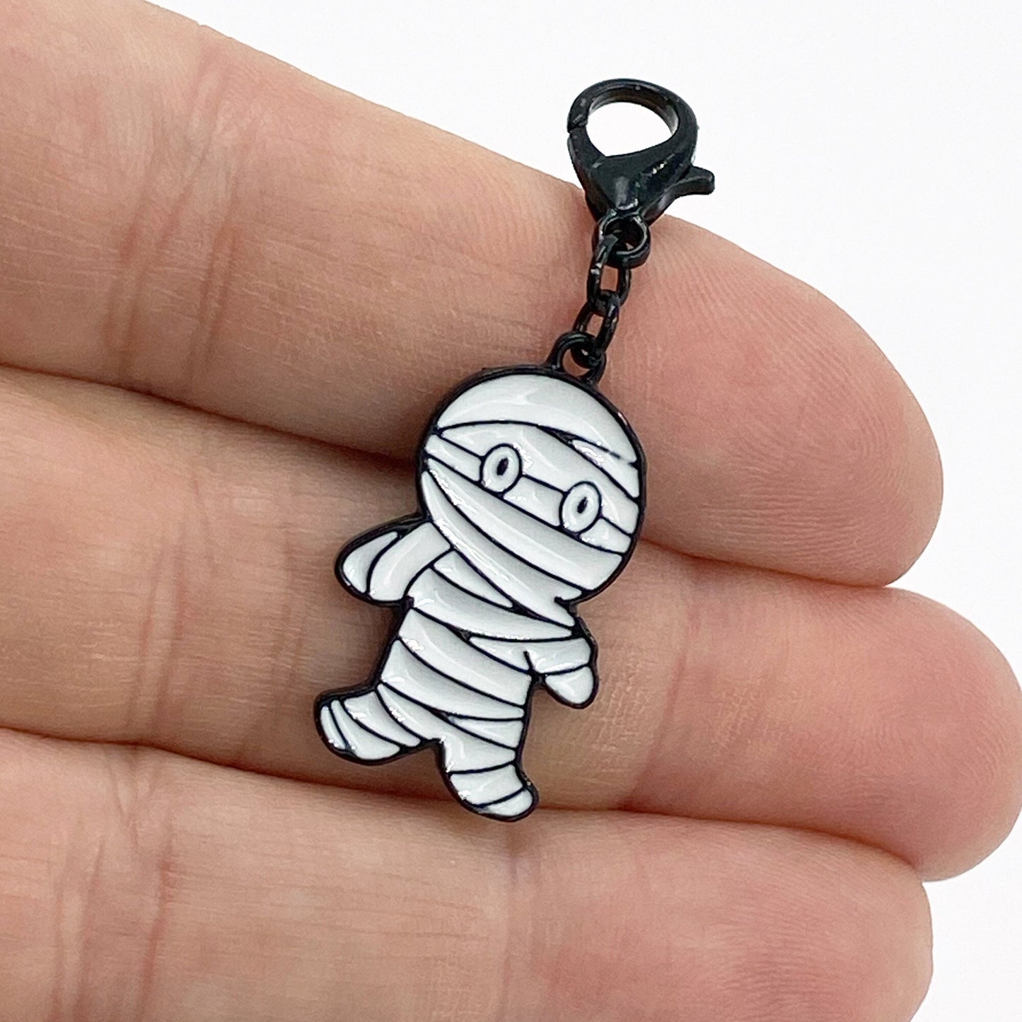 Cute Mummy Charm | Spooky Bookmark | Halloween Stitch Marker